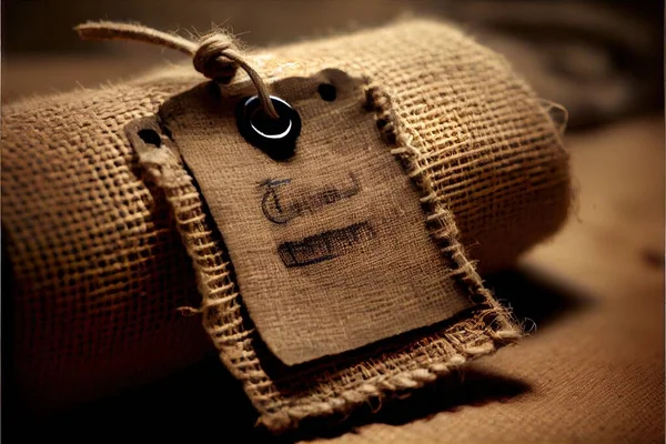 close up of a bag with a wooden handle