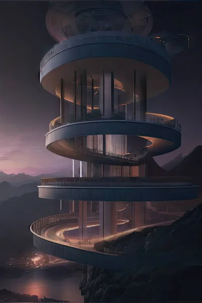 3d rendering of a futuristic building