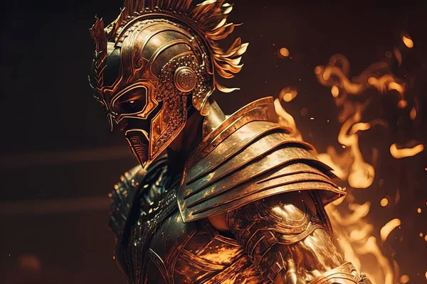golden dragon statue in a metal mask
