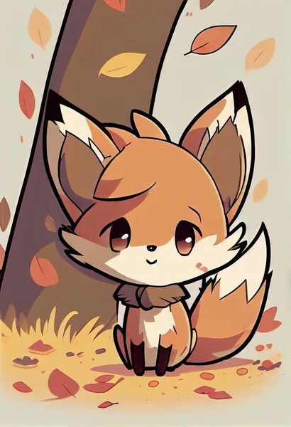 cute cartoon fox with a smile on his face