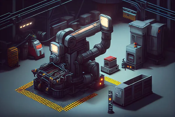 3d rendering of a robot factory