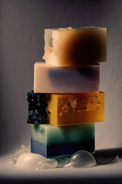 soap bars on a dark background