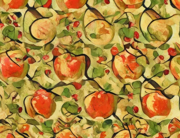 watercolor seamless pattern with hand drawn vegetables.