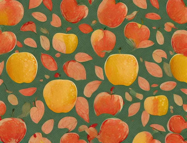 background from colorful paper cut fruit, seamless texture.
