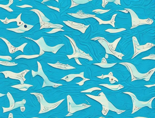 seamless pattern with dolphins. vector illustration