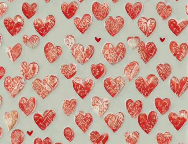 heart shaped paper hearts on white background