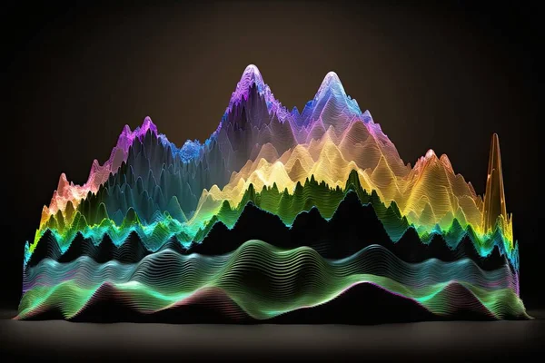 abstract background with glowing neon waves. 3d rendering