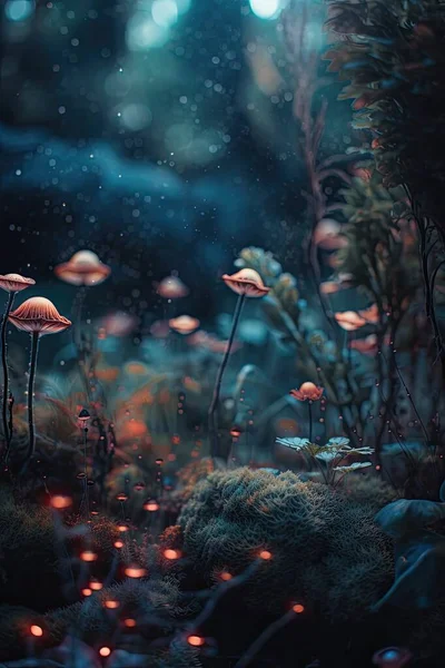 beautiful underwater landscape with a lot of flowers