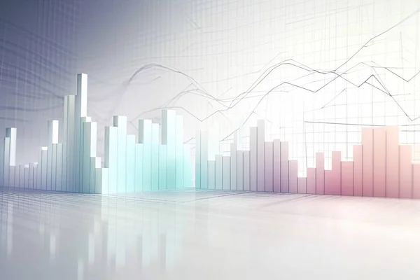 business graph and graphs on city background, stock market, investment concept.