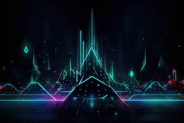 abstract background with glowing lines and graphs. technology and modern concept. 3d rendering