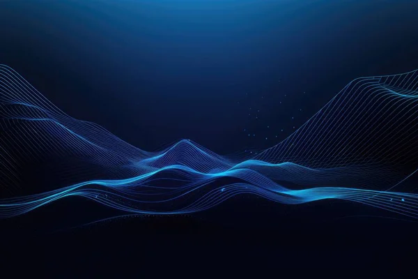 abstract background with glowing wave and lines of particles. 3d rendering