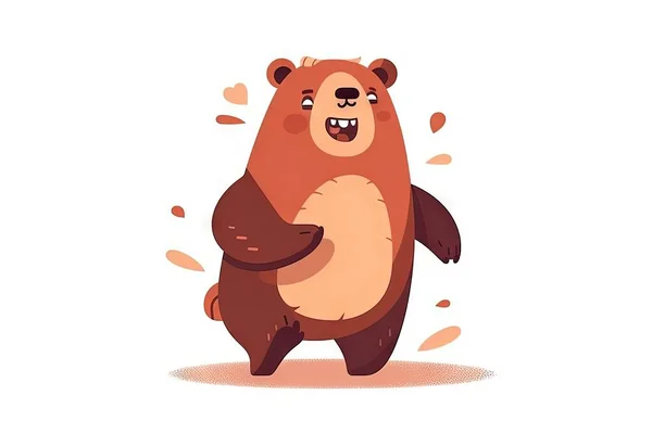 cute cartoon bear with big eyes. vector illustration