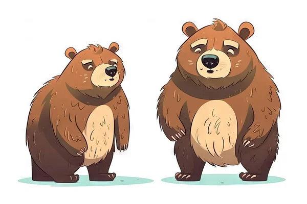 vector illustration of cute cartoon bear