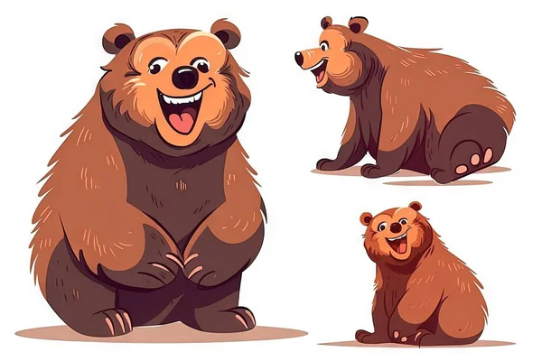 vector illustration of cute cartoon bear