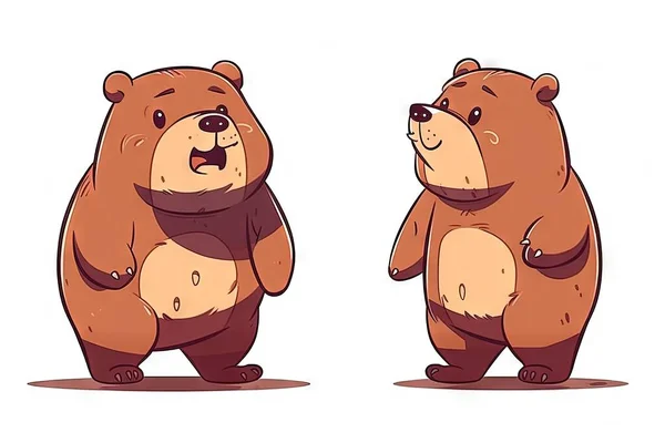 two cute bears with a bear