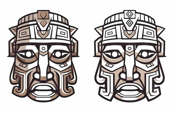 vector illustration of a set of tribal ethnic symbols