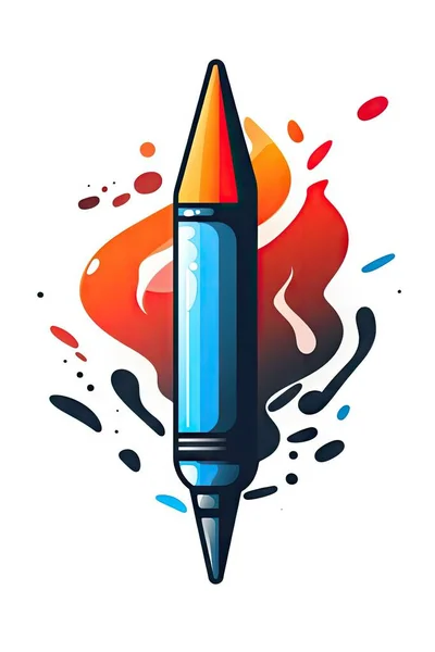 pencil with rocket drawing and space for your text. vector illustration