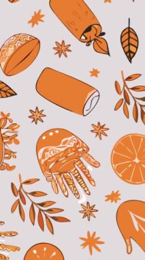 seamless modeli ile sonbahar yaprakları, vektör çizim