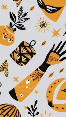 Yapraklı kusursuz desen, vektör illüstrasyonu