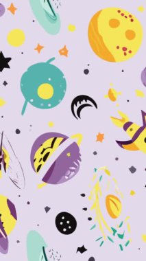 Uzay gezegenleri ve yıldızlarla kusursuz bir düzen. vektör illüstrasyonu