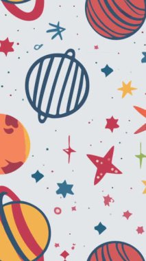 gezegenlerin ve yıldızların vektör seamless modeli.