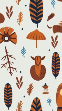 farklı sonbahar yapraklı vektör deseni