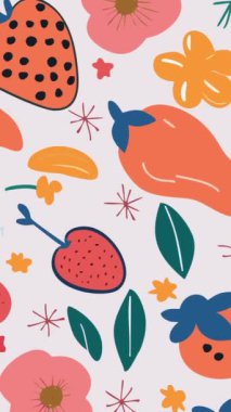 seamless background with abstract flowers and leaves