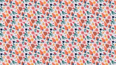 Çiçek elemanları ile Dikişsiz soyut desen