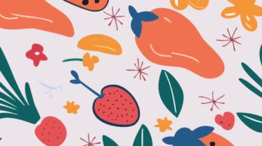 Kusursuz desenli, elle çizilmiş çiçekler. vektör çiçek deseni