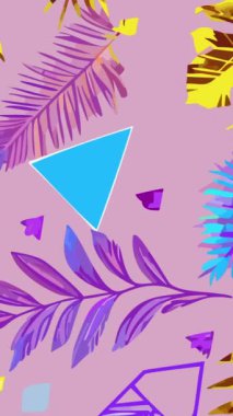 Tropikal yaprak deseni pastel renklerde