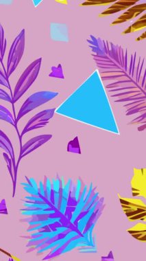 tropik yapraklar desen arka plan, vektör illüstrasyonu