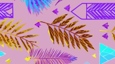 Soyut renkli yaprakları Dikişsiz deseni