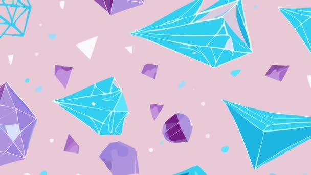 Patrón Geométrico Colorido Con Triángulos — Vídeos de Stock