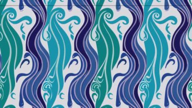 Mavi ve beyaz dalgalar pürüzsüz desen. vektör illüstrasyonu.