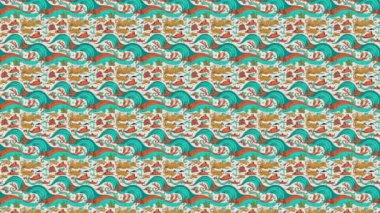 Soyut çiçeklerle kusursuz desen