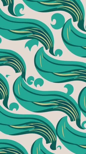 Wellennahtloses Muster Mit Handgezeichneten Wellen Vektorillustration — Stockvideo