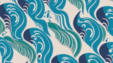 vektörsüz desen, el çizimi dalgalar.