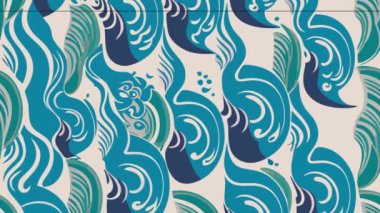 Dalgalı mavi dalgaların kusursuz deseni