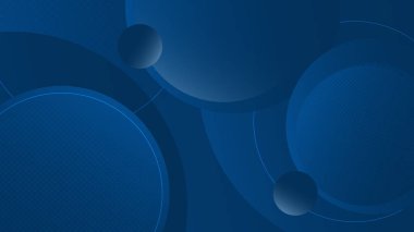 multiple blue circle graphic screen, halftone tech presentation  template