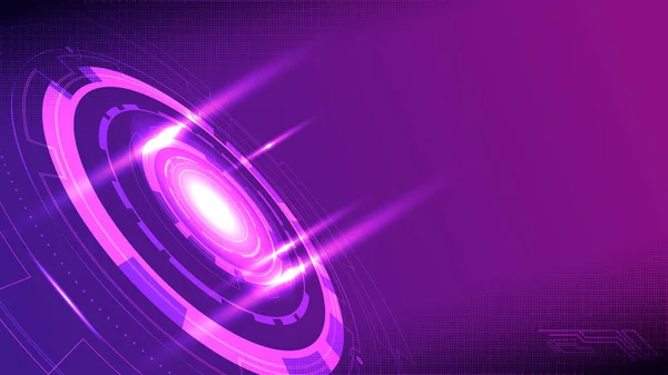 Abstrato Tecnologia Astral Futurista Fundo Moderno Violeta Neon Círculo Gráfico — Vetor de Stock