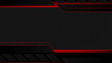 Kırmızı ve siyah elementli modern soyut arkaplan.