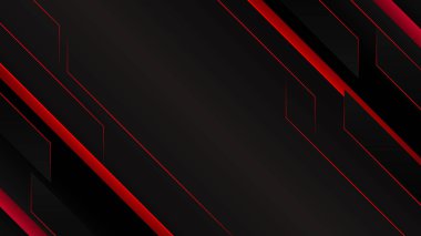 Siyah ve kırmızı geometrik çizgiler tasarım arkaplanı.