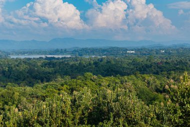 Rangamati, Bangladeş 'teki sakin yeşil tepeler ve doğal doğa, gün ışığında ele geçirildi. Doğa, eko-turizm, yürüyüş ve peyzaj fotoğrafçılığı için ideal. Yeşillik, tropikal tepeler ve sakin orman manzaraları sergileniyor..