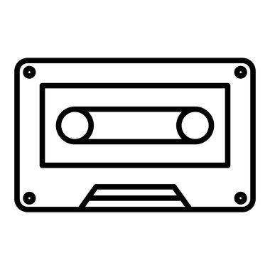 Düzenlenebilir kulaç darbesiyle birlikte çizgi biçiminde manyetik teyp kaset simgesi