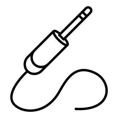 Ses kablosu simgesi, düzenlenebilir vuruşla aynı hizada. Düzenlenebilir inme ile satır biçiminde aux kablo simgesi