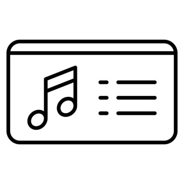 Playlist icon in line style with editable stroke clipart