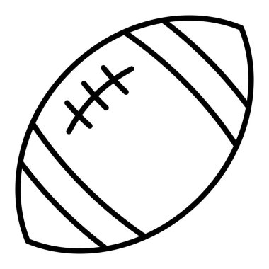 Rugby topu ikonu çizgide. Amerikan futbolu tarzı simgesi
