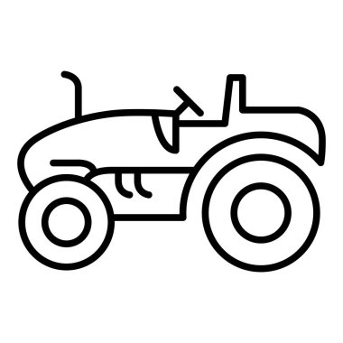 Traktör ikonu, çizgi stili ve düzenlenebilir vuruş. Tarımsal teknoloji simgesi satır biçimi ve düzenlenebilir vuruş