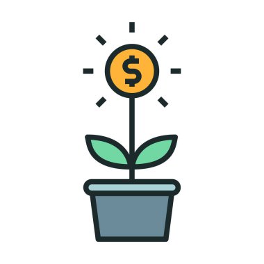 Varlıklı varlık büyüme ikonu. Bankacılık ve finansla ilgili simgeler