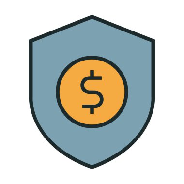 Mali güvenlik ikonu. Mali koruma simgesi